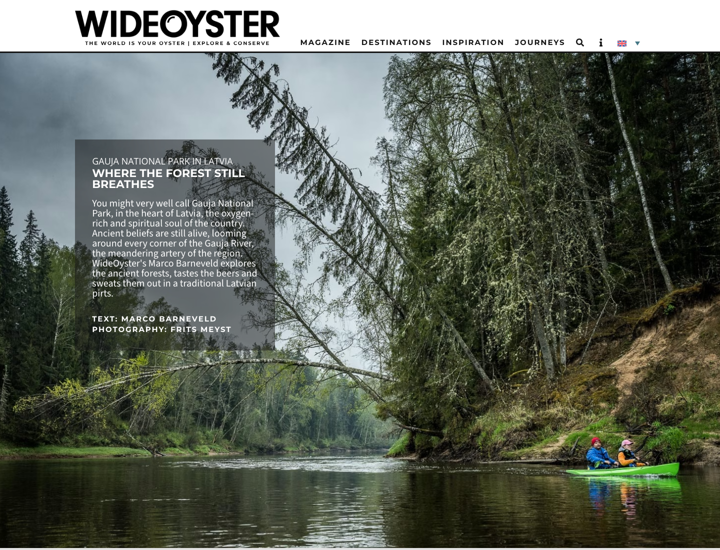 WideOyster Magazine long-read article template screenshot